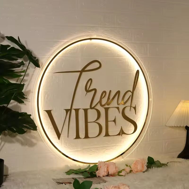 Custom Acrylic Backlit Sign with Gold Lettering and Edges – Custom Acrylic Sign for the Business