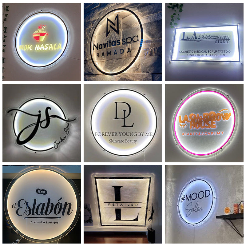 Custom Acrylic Backlit Sign with Gold Lettering and Edges – Custom Acrylic Sign for the Business