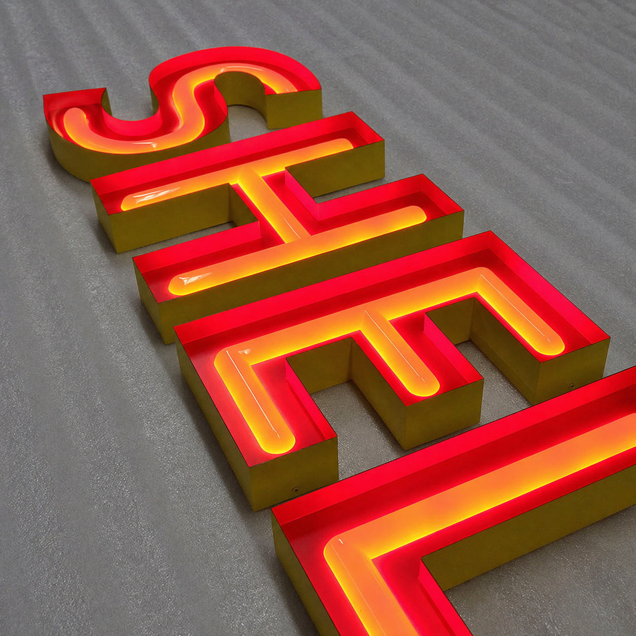 Custom Faux Acrylic Neon Channel Letters with Stainless Steel Backing – LED Storefront Sign for Shops, Restaurants & Salons