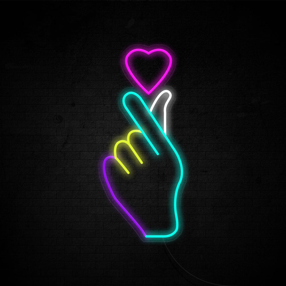 finger heart LED Neon Sign