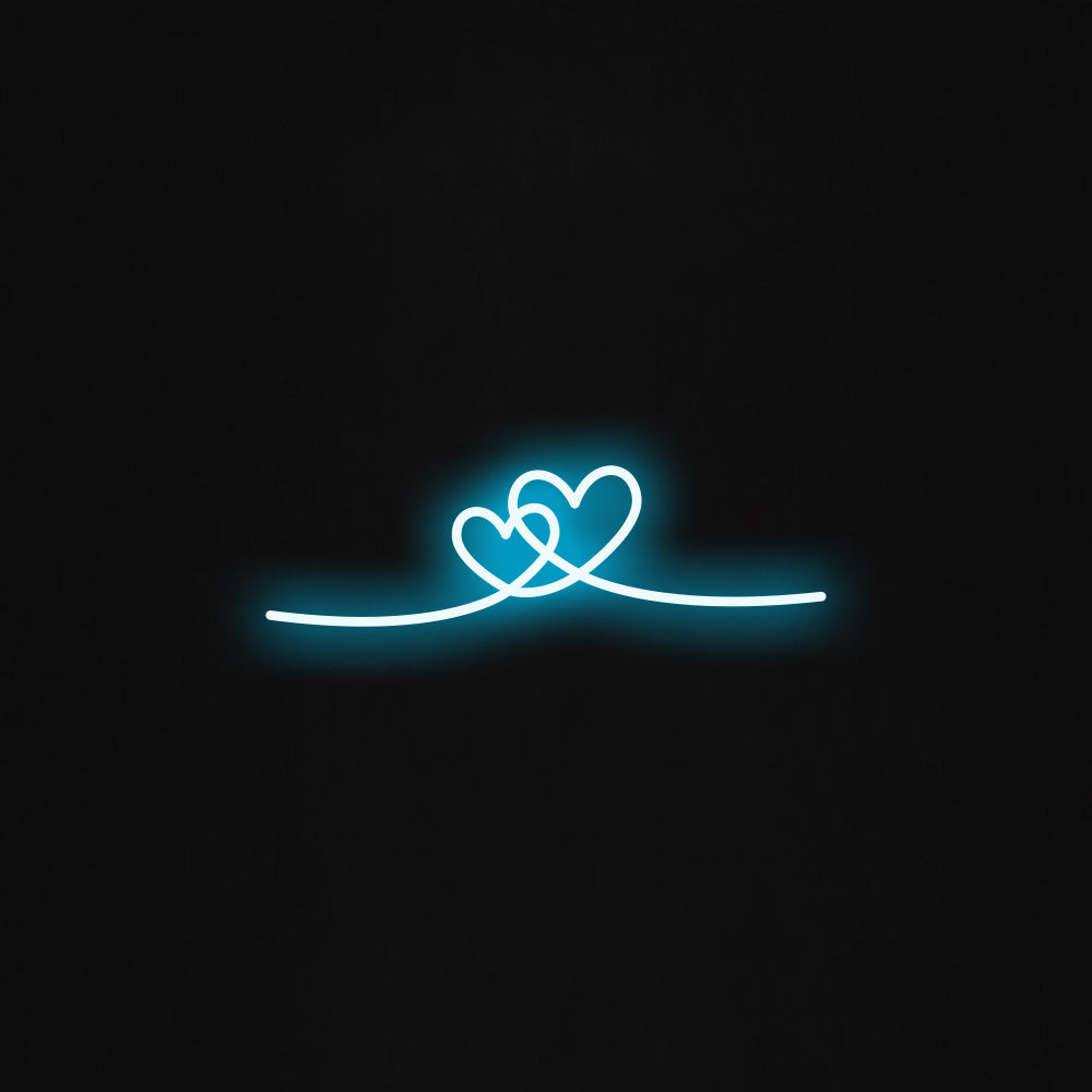 Double Hearts LED Neon Sign