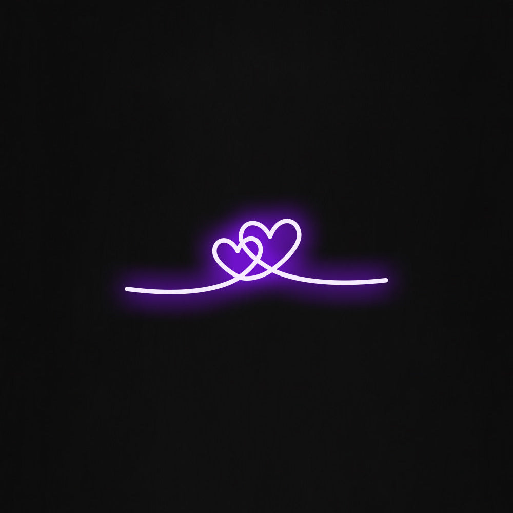 Double Hearts LED Neon Sign