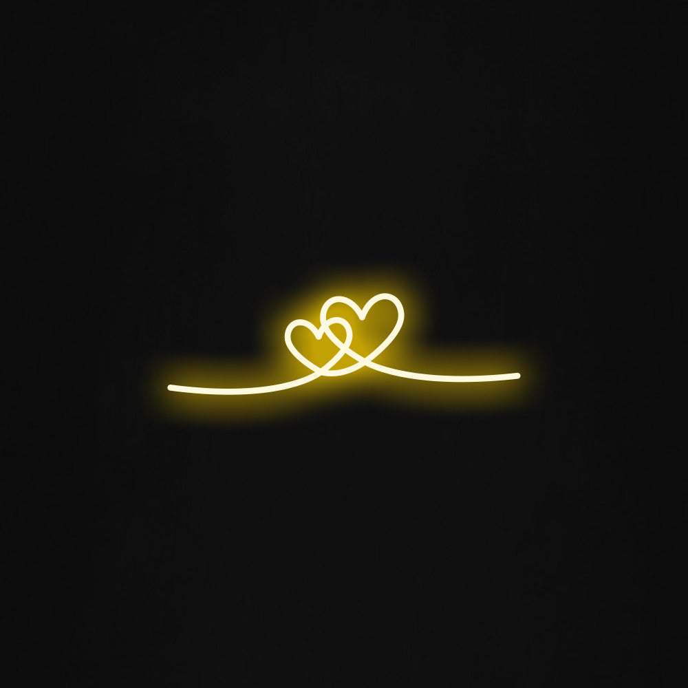 Double Hearts LED Neon Sign