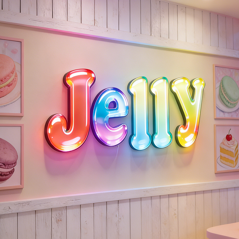 Custom 3D Jelly FaceLit letter sign —  Ideal for Coffee Shops, Restaurants, Beauty Salons, Corporate Businesses, and More