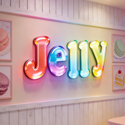 Custom 3D Jelly FaceLit letter sign —  Ideal for Coffee Shops, Restaurants, Beauty Salons, Corporate Businesses, and More