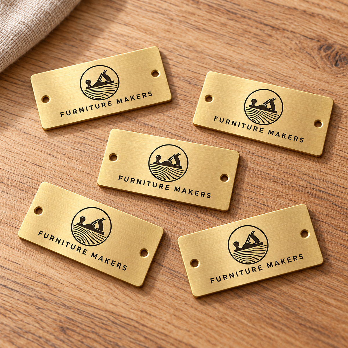 Custom Rectangular Brass Tags – Personalized Metal Labels with Logo & Text