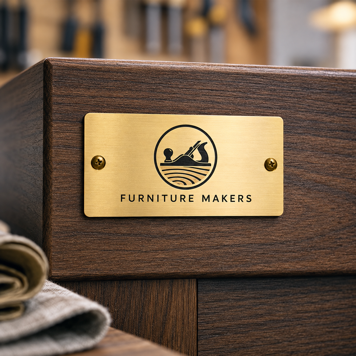 Custom Rectangular Brass Tags – Personalized Metal Labels with Logo & Text