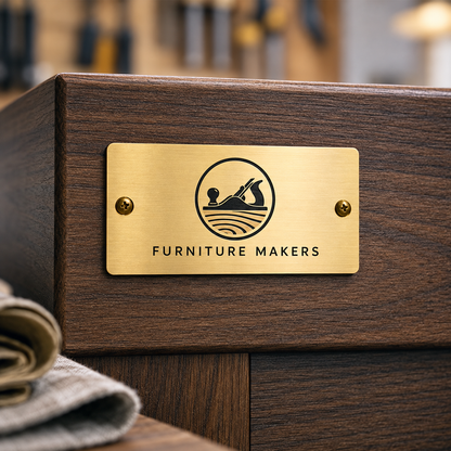 Custom Rectangular Brass Tags – Personalized Metal Labels with Logo & Text