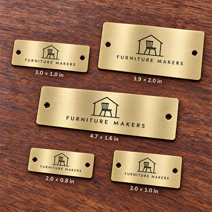 Custom Rectangular Brass Tags – Personalized Metal Labels with Logo & Text