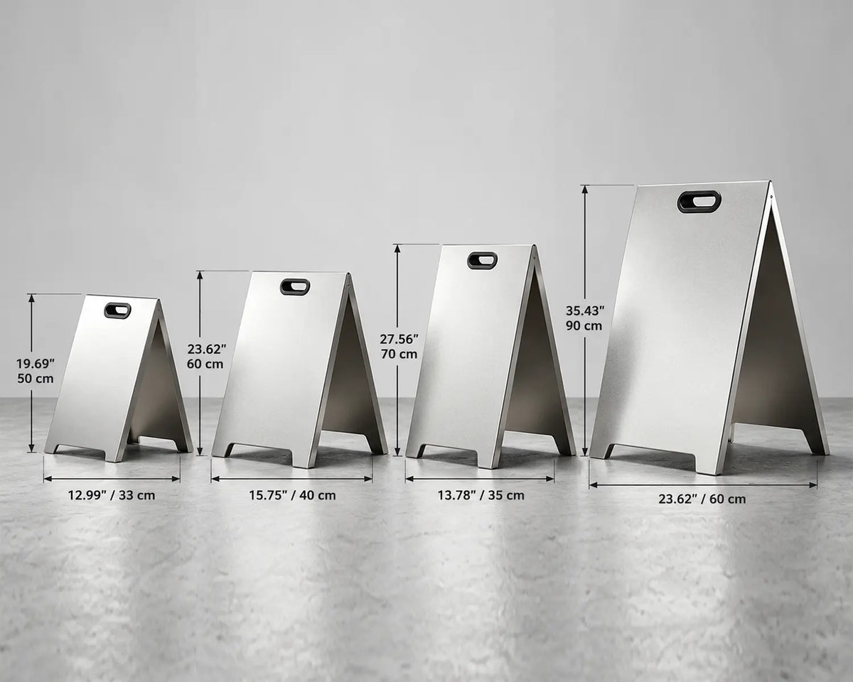 Custom Foldable Stainless Steel A-Frame Sidewalk Sign with Folded Edges