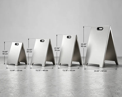 Custom Foldable Stainless Steel A-Frame Sidewalk Sign with Folded Edges