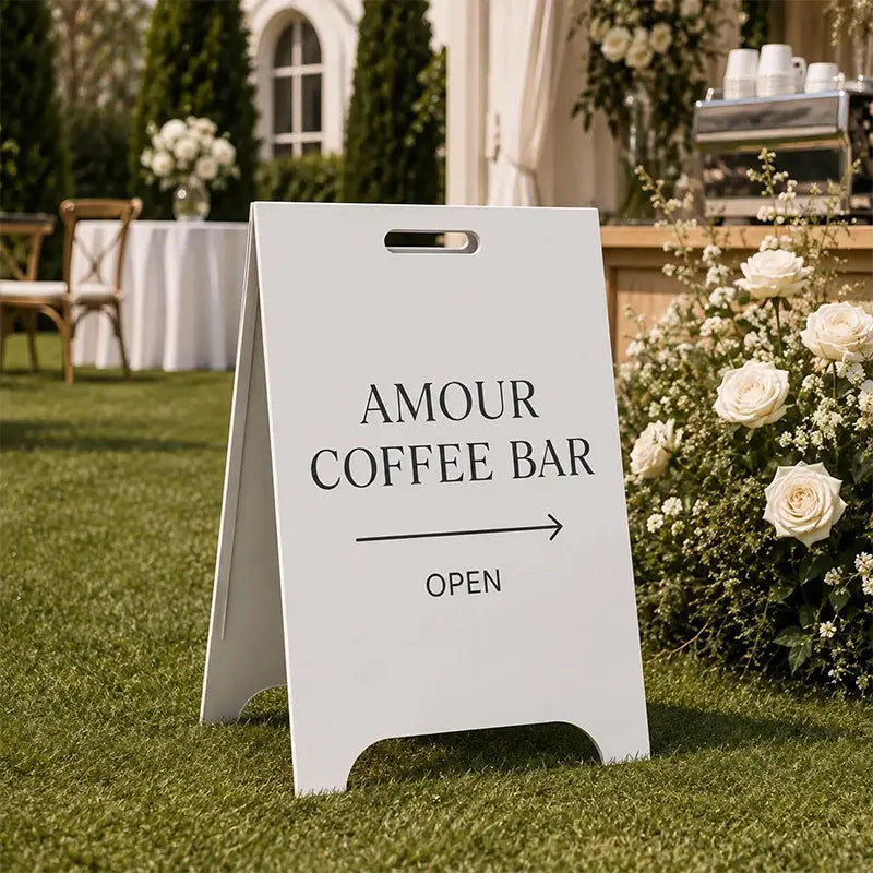 Custom Foldable Stainless Steel A-Frame Sidewalk Sign with Folded Edges