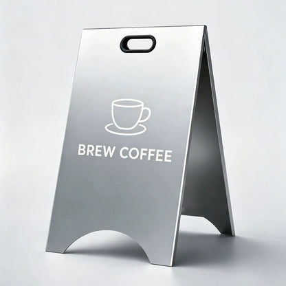 Custom Foldable Stainless Steel A-Frame Sidewalk Sign with Folded Edges