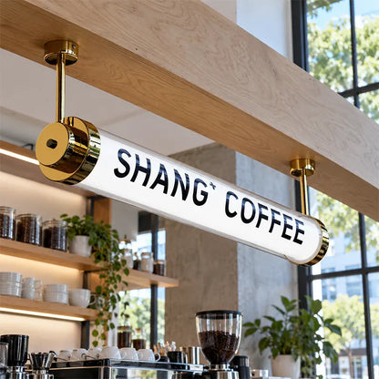 Custom Cylindrical LED Light Box Sign – Personalized Logo & Text