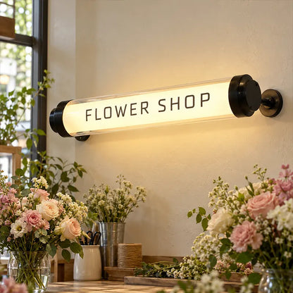 Custom Cylindrical LED Light Box Sign – Personalized Logo & Text