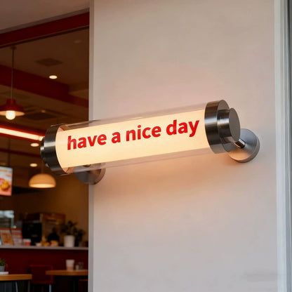 Custom Cylindrical LED Light Box Sign – Personalized Logo & Text