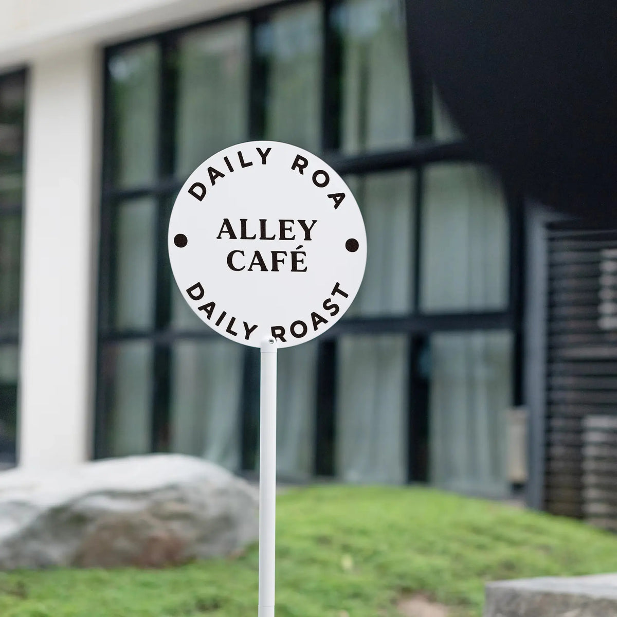 Custom Round Metal Freestanding Sign with Logo for Businesses & Events