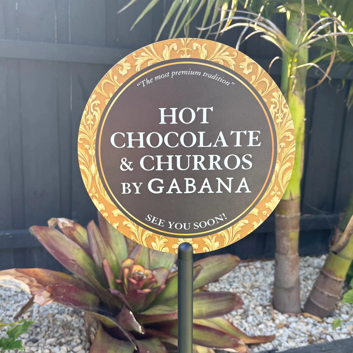 Custom Round Metal Freestanding Sign with Logo for Businesses & Events