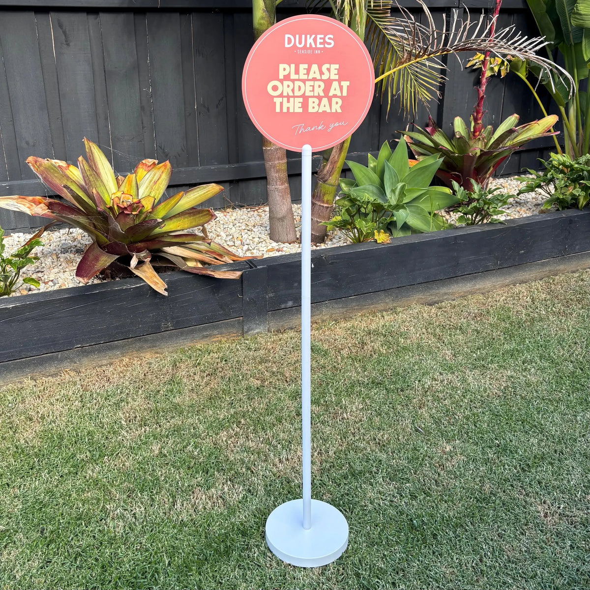 Custom Round Metal Freestanding Sign with Logo for Businesses & Events