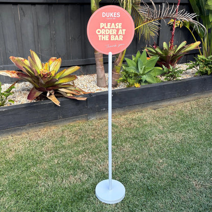 Custom Round Metal Freestanding Sign with Logo for Businesses & Events
