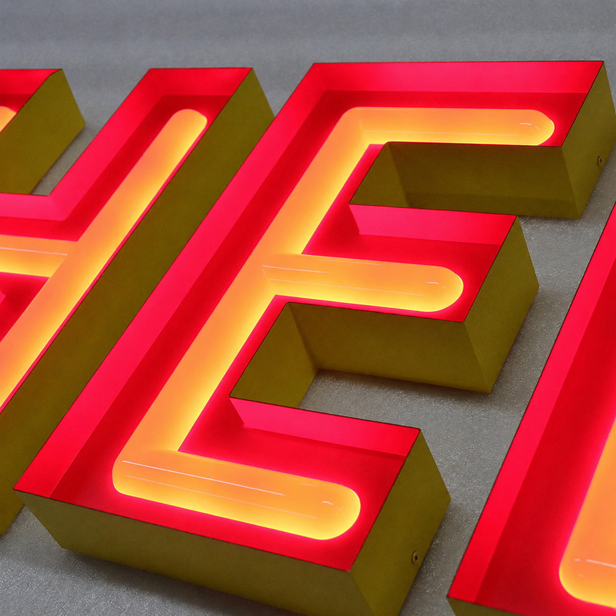 Custom Faux Acrylic Neon Channel Letters with Stainless Steel Backing – LED Storefront Sign for Shops, Restaurants & Salons