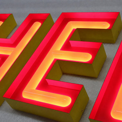 Custom Faux Acrylic Neon Channel Letters with Stainless Steel Backing – LED Storefront Sign for Shops, Restaurants & Salons