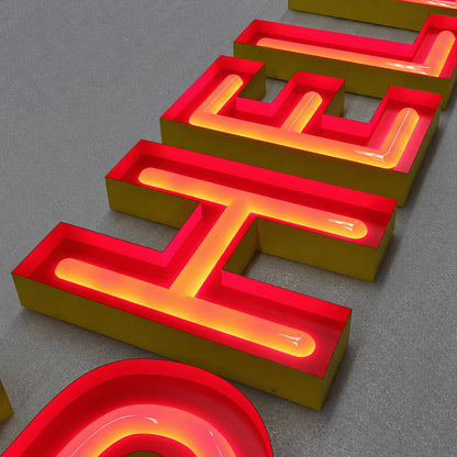 Custom Faux Acrylic Neon Channel Letters with Stainless Steel Backing – LED Storefront Sign for Shops, Restaurants & Salons