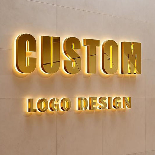 Custom 3D metal Backlit Channel Letter Signs, stainless steel backlit signage - for commercial storefronts, interior design, beauty shops