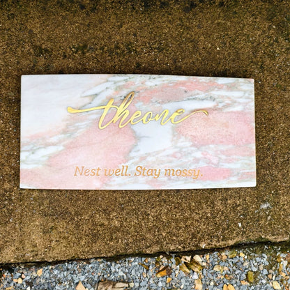 Custom Natural Stone Address Plaque with Brass Letters, House Number & Door Sign
