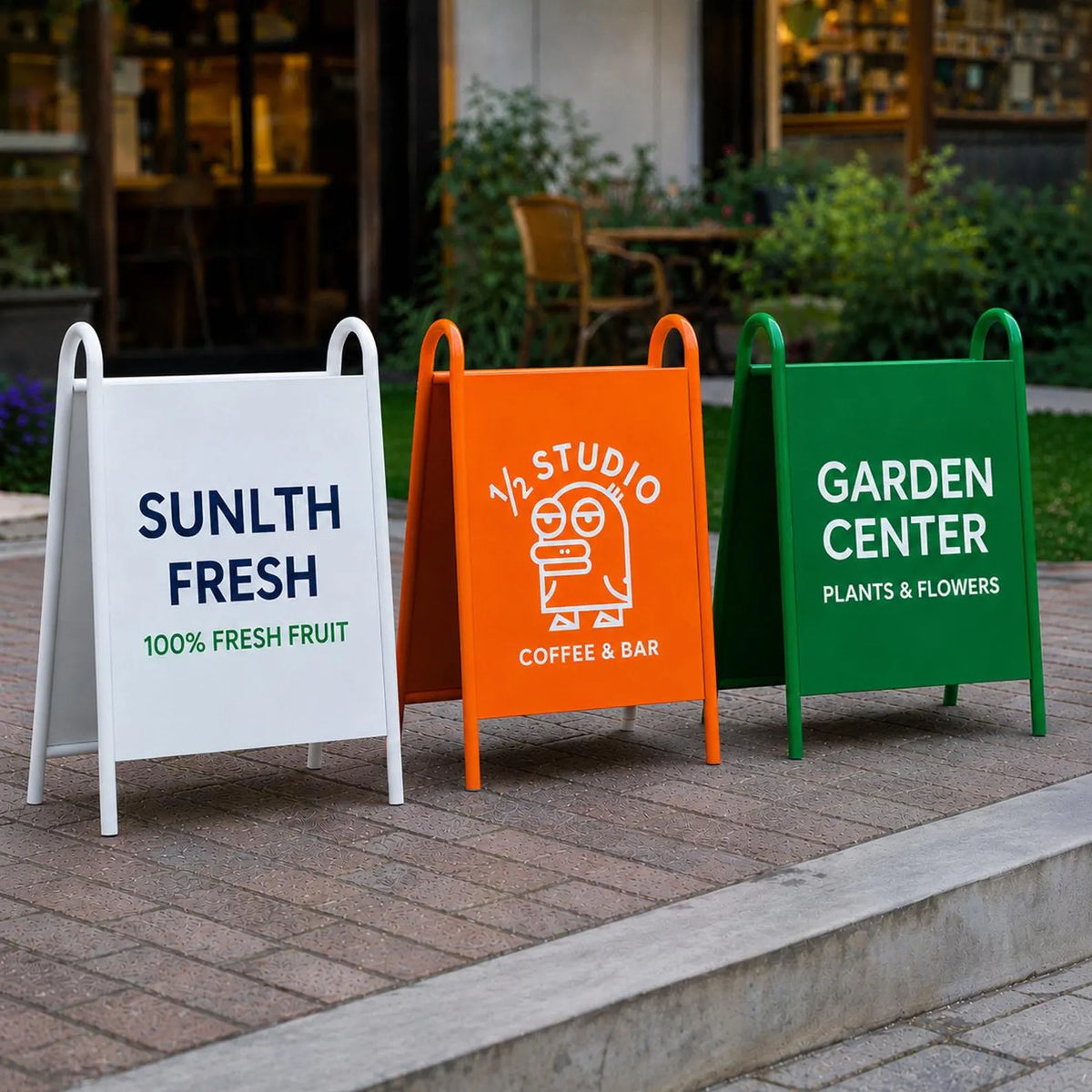 Custom Metal A-Frame Sign, Double-Sided Sidewalk Sandwich Board for Business