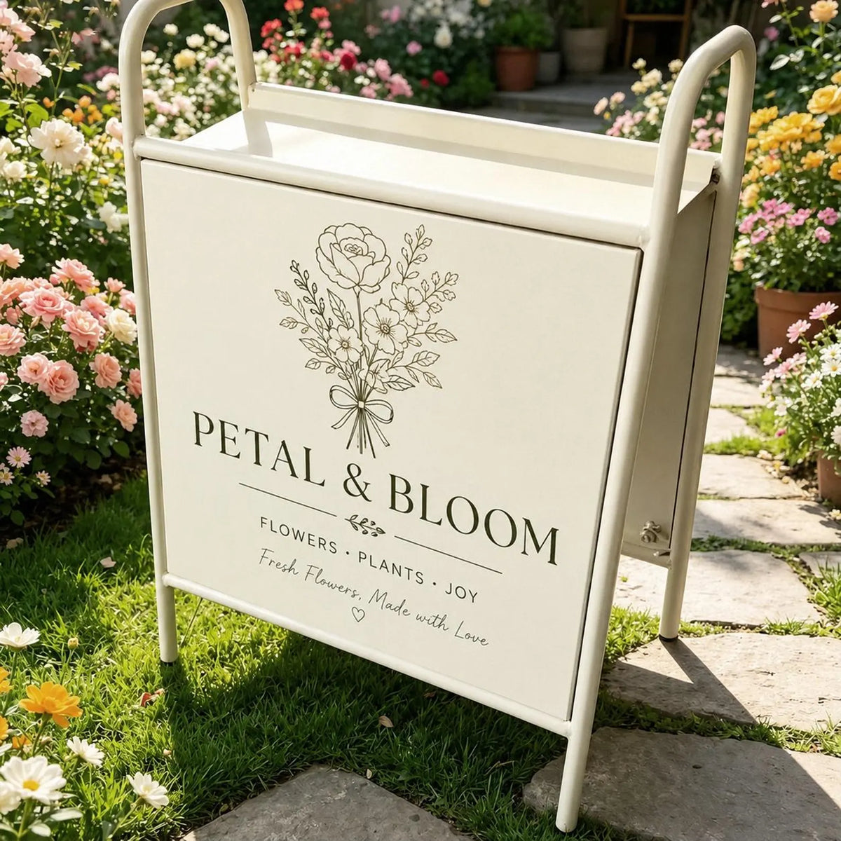 Custom Metal A-Frame Sign, Double-Sided Sidewalk Sandwich Board for Business