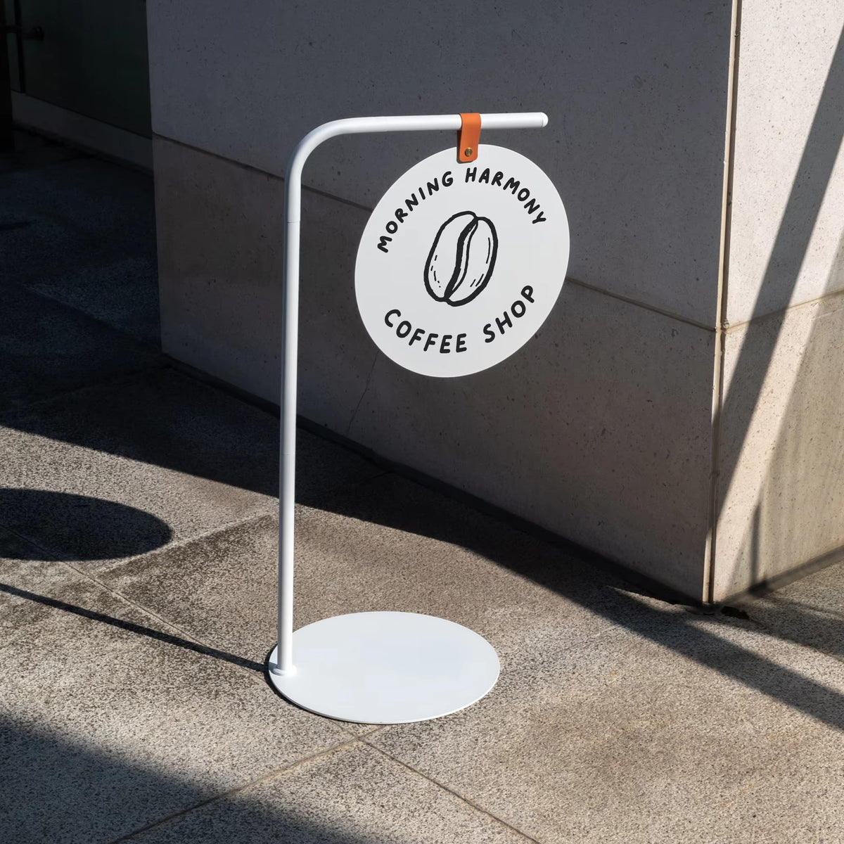 Custom Round Hanging Sign with Stand – Freestanding Logo Sign for Shops & Cafes