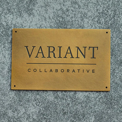 Custom Solid Brass Plaque, Personalized Engraved Nameplate, House Number & Address Sign