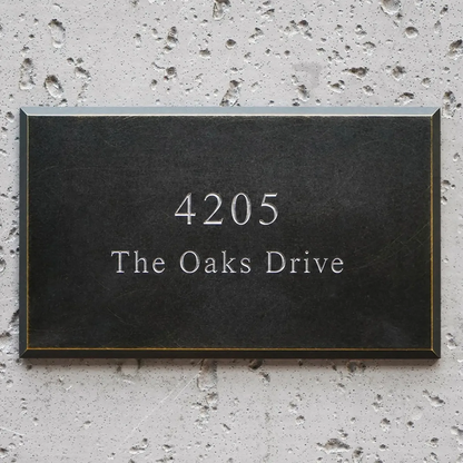 Custom Solid Brass Plaque, Personalized Engraved Nameplate, House Number & Address Sign