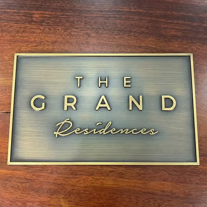 Custom Brass Plaque, Family Name Plaque, Personalized House Sign, Established Date Plaque, Memorial Plaque