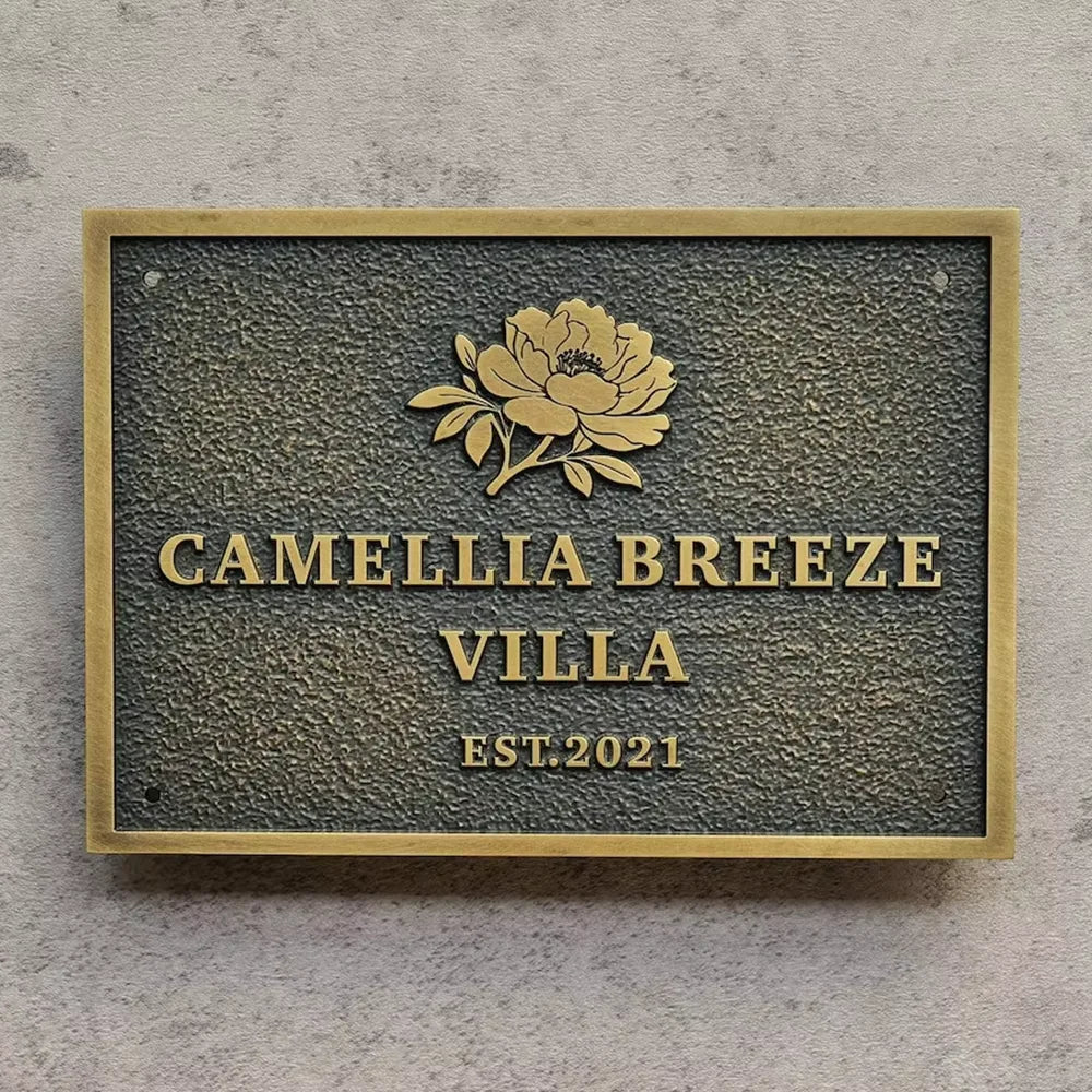 Custom Brass Plaque, Family Name Plaque, Personalized House Sign, Established Date Plaque, Memorial Plaque