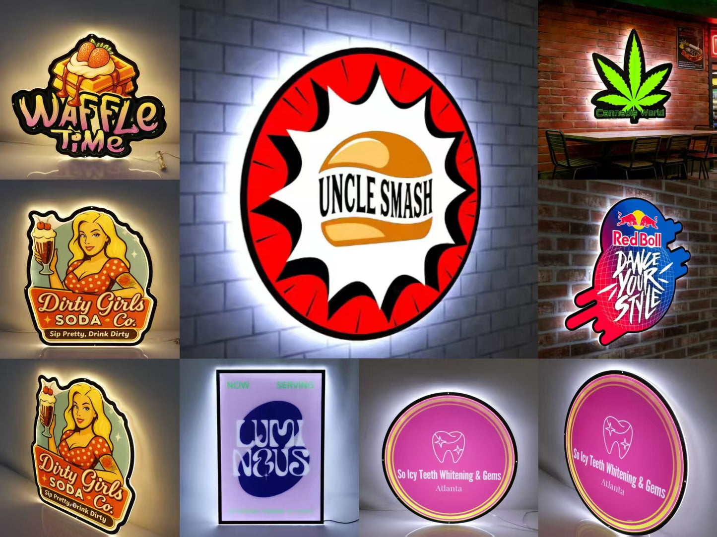 Custom Logo Business Neon Sign, Slim LED Light Box Sign for Business, Custom LED Logo Sign For Store Beauty Salon Nail Hair Studio