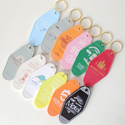 Custom Hotel Motel Resort Keychain, Custom Plastic Key Tags