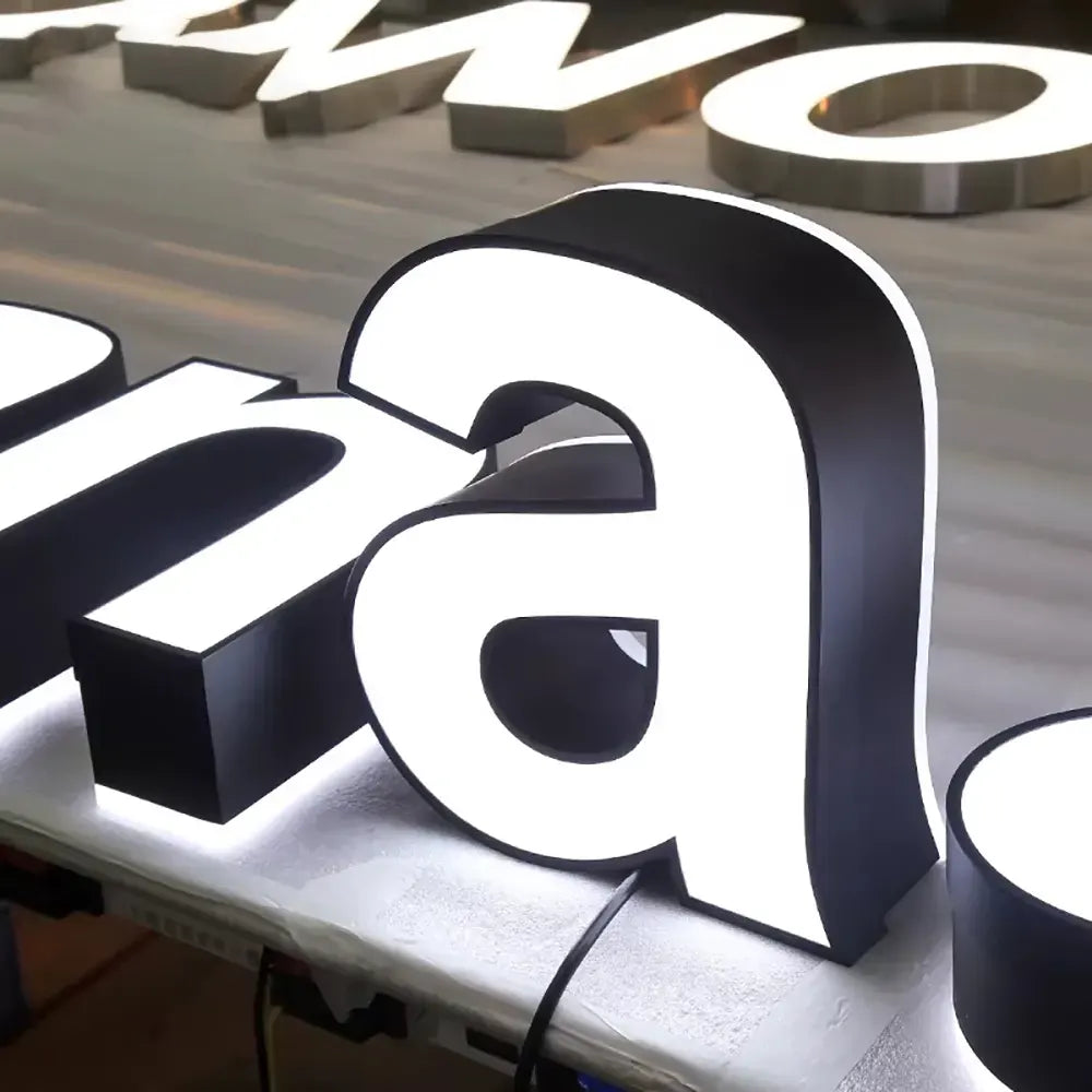 Trim Cap Face Lit Channel Letters Signs for Storefronts, Retail Shops, Restaurants, Cafés, Salons, Offices, and Shopping Centers.