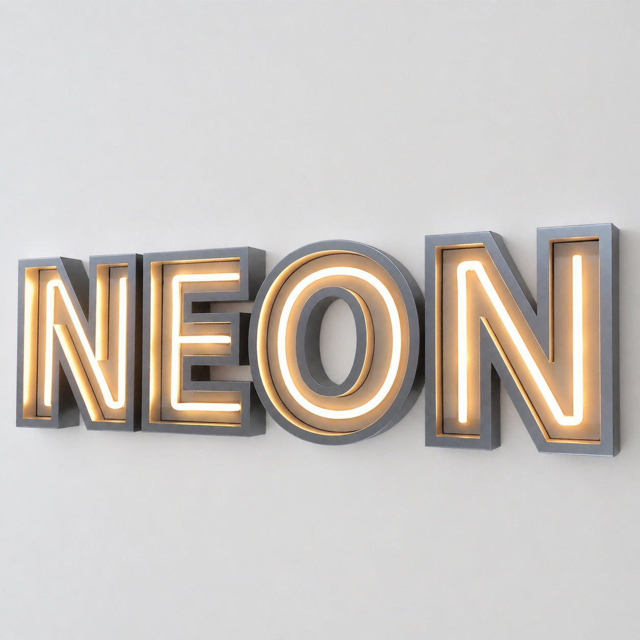 Custom Faux Acrylic Neon Channel Letters with Stainless Steel Backing – LED Storefront Sign for Shops, Restaurants & Salons