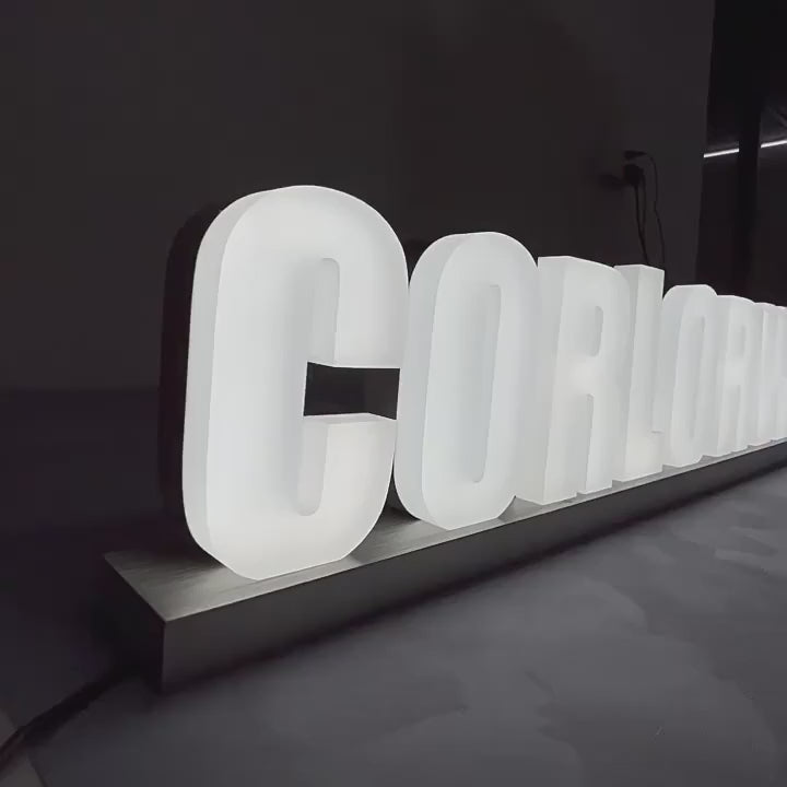 Load video: Frosted FaceLit Channel Letters video