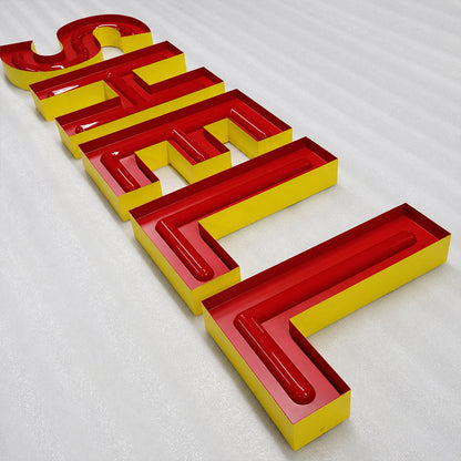 Custom Faux Acrylic Neon Channel Letters with Stainless Steel Backing – LED Storefront Sign for Shops, Restaurants & Salons
