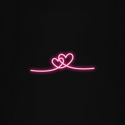 Double Hearts LED Neon Sign